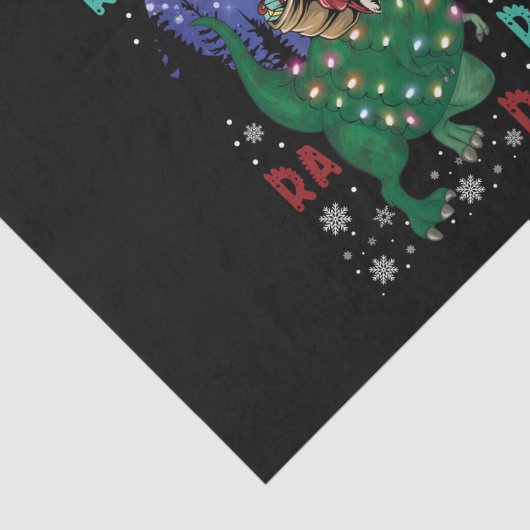 Papier Mousseline Dinosaure Santa Claus (Détail)