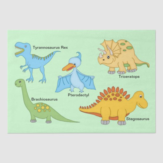 Papier Mousseline Dinosaures (Recto)
