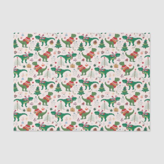 Papier Mousseline Dinosaures dans Sweaters Motif de Noël (Recto)