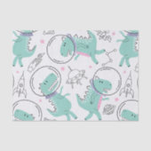 Papier Mousseline Dinosaures de l'espace, Dinosaures mignons, Navire (Recto)