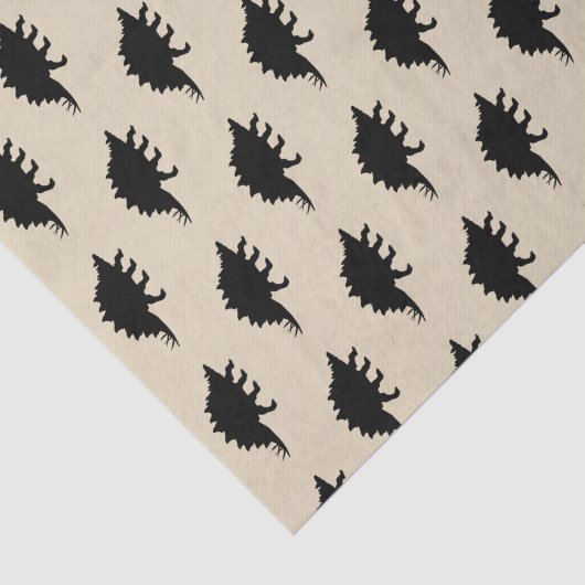 Papier Mousseline Dinosaures de Stegosaurus noir (Détail)