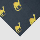 Papier Mousseline Dinosaures jaunes mignons motif sur bleu (Détail)