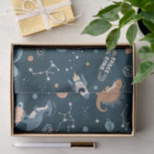 Papier Mousseline Dinosaures mignons en Motif spatial Anniversaire d (Cadeau)