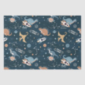 Papier Mousseline Dinosaures mignons en Motif spatial Anniversaire d (Recto)