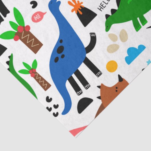 Papier Mousseline Dinosaures motif transparent  (Détail)