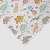 Papier Mousseline Dinosaurs Kids Hand Drawn Boho Dinosaur Pattern (Détail)