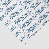 Papier Mousseline Diplômé 2017 moderne tons bleusTypographie (Détail)