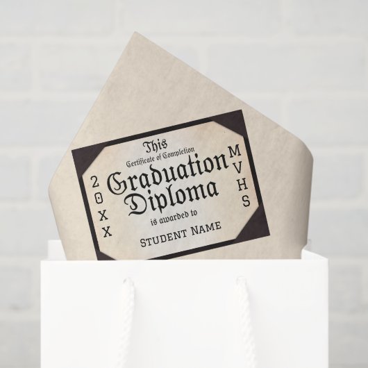 Papier Mousseline Diplôme Certificat d'obtention de diplôme (Sac cadeau)