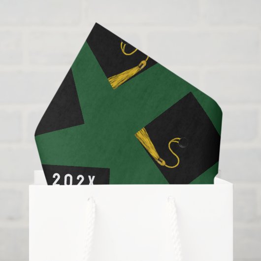 Papier Mousseline Diplômé Vert 2026 (Sac cadeau)