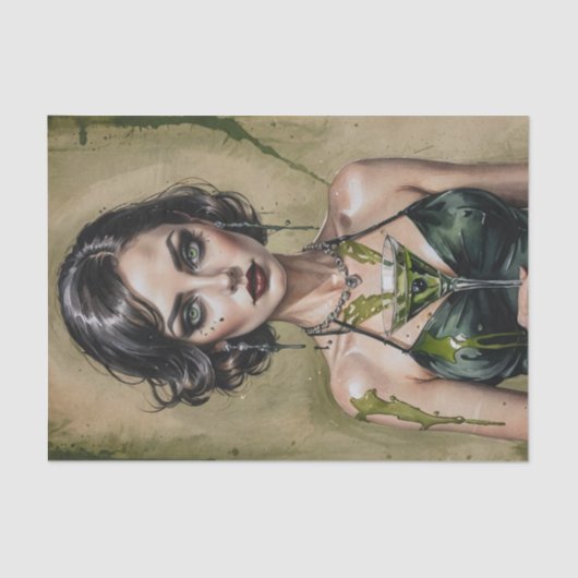 Papier Mousseline Dirty Martini Doll Cocktail Cutie Découpage (Recto)