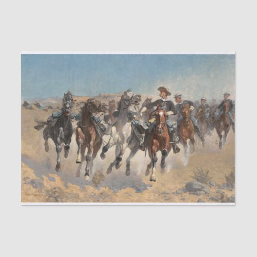 Papier Mousseline Dismounted the Fourth Troopers, Frederic Remington (Recto)
