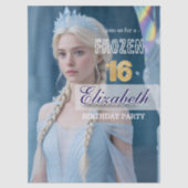 Papier Mousseline Disney's Frozen Elsa Birthday personalize name (Recto)