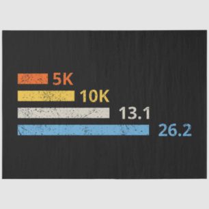 Papier Mousseline Distances de course I - 5K 10K 13,1 26,2 Marathoni