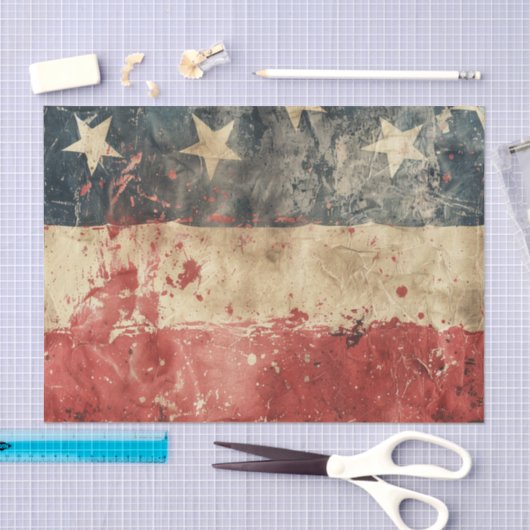 Papier Mousseline Distressed American Patriotic USA Flag (Artisanat)