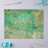 Papier Mousseline Distressed Gold Splatz sur la page Découpage verte (Artisanat)