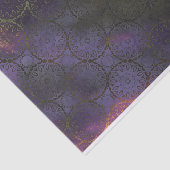 Papier Mousseline Distressed Ornate foncé violet rose or Damas (Détail)