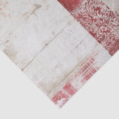 Papier Mousseline Distressed Red and White Damask Collage (Détail)