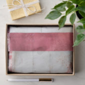 Papier Mousseline Distressed Red and White Damask Collage (Cadeau)