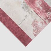 Papier Mousseline Distressed Red and White Damask Stripes (Détail)