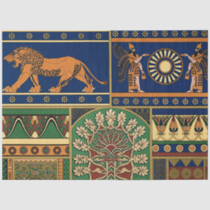 Papier Mousseline Divinité assyrienne Apkallu, Génie ailé, Soleil &