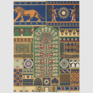 Papier Mousseline Divinité assyrienne Apkallu, Génie ailé, Soleil &