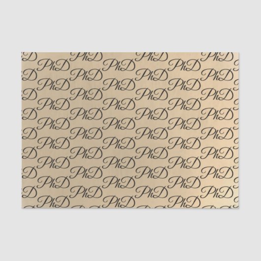Papier Mousseline Doctorat Gold Black Graduation Celebration (Recto)
