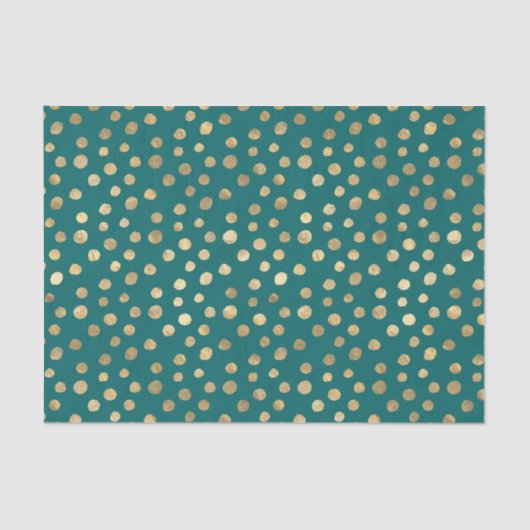 Papier Mousseline Doigts turquoise et Gold Foil (Recto)