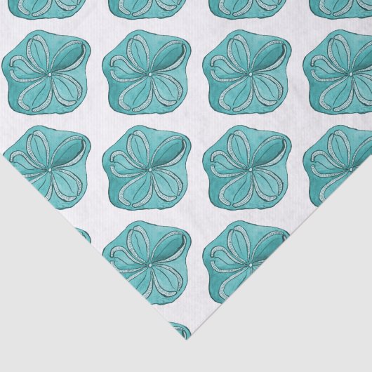 Papier Mousseline Dollar de sable bleu (Détail)