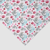 Papier Mousseline Dolphin Love Valentine's Tissue Paper in White (Détail)