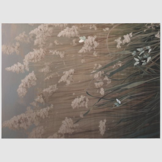 Papier Mousseline Domaine des rêves, de la Pampas Grass & Papillons (Recto)