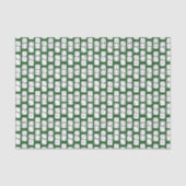 Papier Mousseline Dominos blancs avec points noirs sur motif vert (Recto)