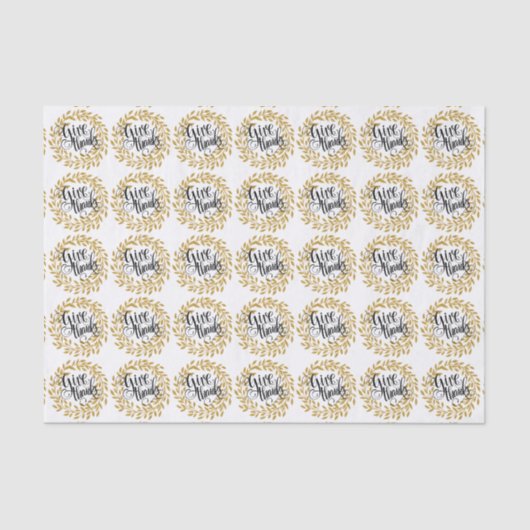 Papier Mousseline Donner Tanks-Black texte avec Gold Wreath (Recto)