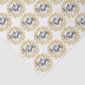 Papier Mousseline Donner Tanks-Black texte avec Gold Wreath (Détail)