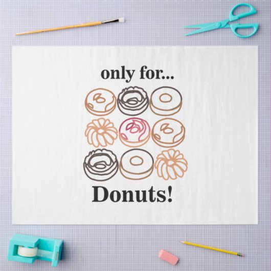 Papier Mousseline Donut Doughnut Sweet Funny Anniversaire (Artisanat)