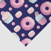 Papier Mousseline Donuts, cupcakes et macarons (Détail)