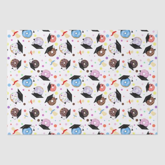 Papier Mousseline Donuts et diplômes Motif (Recto)