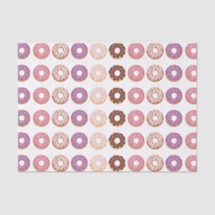Papier Mousseline Donuts Glacés Roses Avec Saupoudrer Motif Party