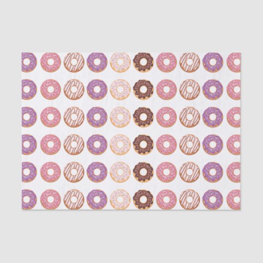Papier Mousseline Donuts Glacés Roses Avec Saupoudrer Motif Party (Recto)