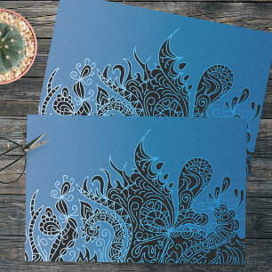 Papier Mousseline Doodle Abstrait Hippie Tribale Tirée À La Main Boh