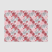 Papier Mousseline Doodle Art Style Red Pink Roses Hearts Valentine's (Recto)