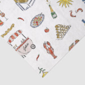 Papier Mousseline Doodle d'été italien méditerranéen (Détail)