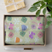 Papier Mousseline Doodle Noël Gants d'hiver Cadeaux Casquette Vert (Cadeau)