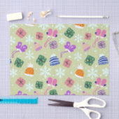 Papier Mousseline Doodle Noël Gants d'hiver Cadeaux Casquette Vert (Artisanat)