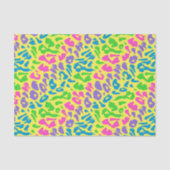 Papier Mousseline Dos Jaune Leopard Néon Découpage (Recto)