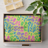 Papier Mousseline Dos Jaune Leopard Néon Découpage (Cadeau)