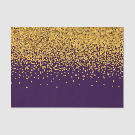 Papier Mousseline Dots Confetti de Glam d'or et de violet (Recto)
