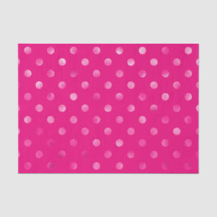 Papier Mousseline Dots suisses à points Polka Faux Foil Pink Chaud