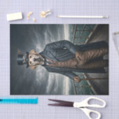 Papier Mousseline Double Elegant Victorian Steampunk Lab Chien Art (Artisanat)