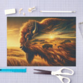 Papier Mousseline Double exposition Bison des plaines américaines (Artisanat)