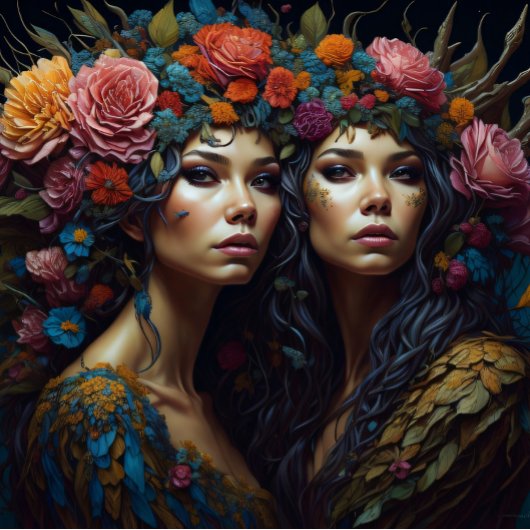 Papier Mousseline Double trouble flower women tissue paper